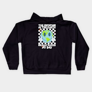 Retro Groovy The Rotation Of The Earth Really Makes My Day Kids Hoodie